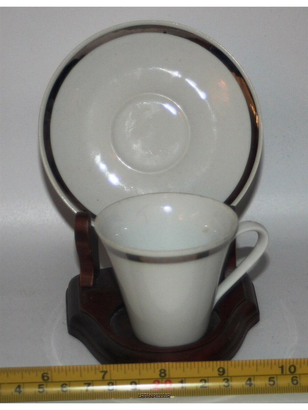 REAL S Paulo Set/5 Demitasse Cup & Saucer*Brazil*Gold Trim Porcelain*Espresso